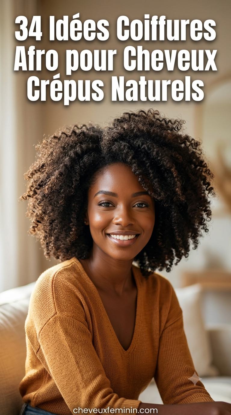 34 Idées Coiffures Afro pour Cheveux Crépus Naturels