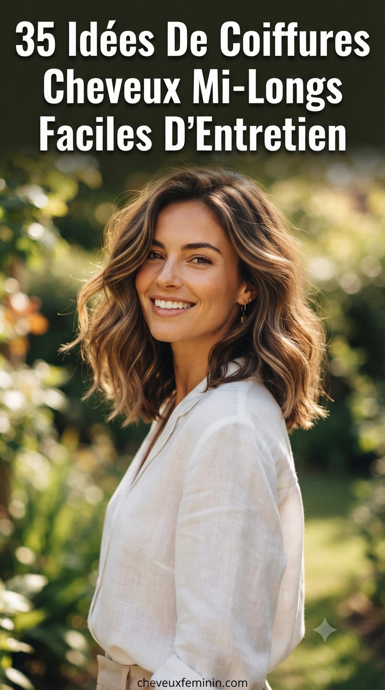 35 Idées De Coiffures Cheveux Mi-Longs Faciles D’Entretien
